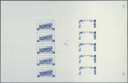 Französisch-Guyana: 1942, Airmails 50fr. "Cayenne/Aeroboat", Compound Stage Proof Sheet In Ultramari - Ungebraucht