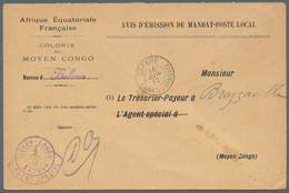 Französisch-Kongo: 1912. Stampless 'Avis D'Emission De Mandat-Poste Local' Envelope Headed 'Afrique - Ungebraucht