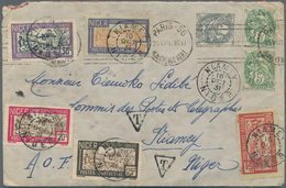 Französisch-Niger - Portomarken: 1931, France, 1 C Grey And 2 X 5 C Green, Mixed Franking On Underpa - Lettres & Documents