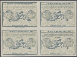 Französisch-Ozeanien: Design "Rome" 1906 International Reply Coupon As Block Of Four 35 C. "Etabliss - Lettres & Documents