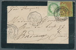 Guadeloupe: 1881. Mourning Envelope (front) Addressed To Bordeaux Bearing French General Colonies Yv - Ungebraucht