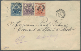 Haiti: 1895, 1 Cent, 2 Cent And 7 Cent Letter With Three Colour Franking From PORT AU PRINCE JAN 7 W - Haiti
