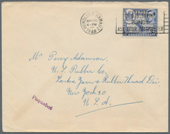 Hawaii: 1948, INCOMING TRANSIT MAIL: Fiji, 3 D Blue KGVI, Single Franking On Cover Addressed To New - Hawaï