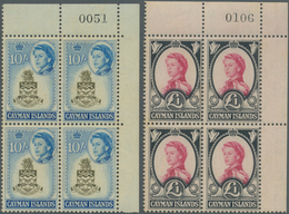 Kaiman-Inseln / Cayman Islands: 1962, QEII Definitives Complete Set Of 15 In Blocks Of Four From Dif - Cayman Islands