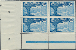 Kamerun: 1927, 1.75 Fr., Value Figures Double Printing, A Left Corner Inter-panneau Margin Block-4, - Kamerun (1960-...)