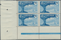 Kamerun: 1927, 1.75 Fr., Value Figures Double Printing, A Left Corner Inter-panneau Margin Block-4, - Cameroon (1960-...)