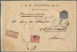 Kolumbien: 1894, 10 Ct Brown On Rose, 20 Ct Brown On Blue And Registration Stamp 10 Ct Brown On Buff - Colombie