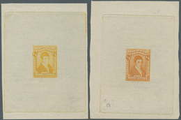 Kolumbien: 1917, Caldas 1/2 C. Single Die Proofs In Yellow Resp. Orange, With And W/o Watermarks, Sc - Kolumbien