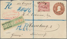 Liberia: 1899, Envelope 3 C. Uprated Registration Stamp 10 C. On Green With 12 C. Tied "HARPER 27 MA - Liberia