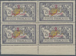 Marokko: 1914, 2 Pta. On 2 Fr. Violet/yellow Only With Overprint Of The New Value. Missing Arabic Ov - Briefe U. Dokumente
