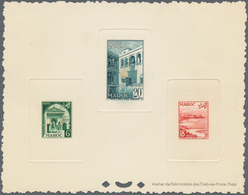 Marokko: 1952, Definitive Issue 6fr. Green (Karauin Mosque In Fes), 18fr. Red (Kasbah Des Oudaias In - Lettres & Documents