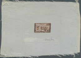Marokko: 1954, 40fr. Airmails, Epreuve D' Artiste In Brown On SILK, With Artist's Signature. Extreme - Lettres & Documents