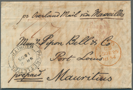 Mauritius: 1854/1855, Folded Letter "prepaid" Sent From "LIVERPOOL DE 23 1854" Transit London "vper - Maurice (...-1967)