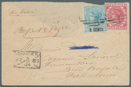 Mauritius: 1886. Registered Express Envelope (backflap Missing) Addressed To Port Louis Bearing SG 8 - Maurice (...-1967)