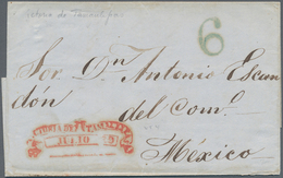 Mexiko: 1852, Entire Folded Letter W. Dateline "Ciudad Viet.a Julio 26. De 1852"" And Red VICTORIA D - Mexico