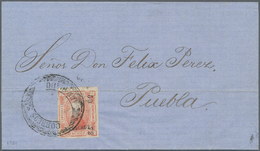 Mexiko: 1873, 25 C. (50-72 Veracruz), An All Sides Large Margin Copy Tied Ornamental "CORREOS ALVARA - Mexiko