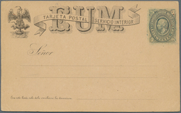 Mexiko - Ganzsachen: 1884, Stationery Card PROOF Hildalgo 5 C In Black And Blue "EUM Servicio Interi - Mexiko