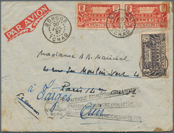 Mittelkongo: 1937, 50 C Black-violet And 2 X 1 Fr Red, Mixed Franking On Airmail Cover From BONGOR/T - Other & Unclassified
