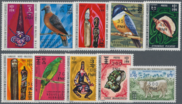 Neue Hebriden: 1977, French Value Definitive Issue Part Set Of Ten With LOCAL OVERPRINT Of New Curre - Other & Unclassified