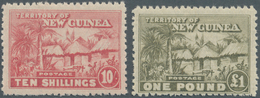 Neuguinea: 1925/1927, Native Village (bush Huts) Complete Set Incl. Two Shades Of 6d. Mint Hinged, S - Papua-Neuguinea