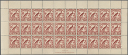 Neuguinea: 1932, Bird Of Paradise 2s. Dull Lake In Two Complete Sheets Of 30 Stamps Each With 'JOHN - Papua-Neuguinea
