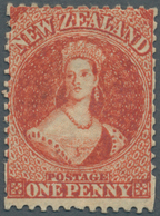 Neuseeland: 1865, QV Chalon Head 1d. Carmine-vermilion Perf. 12½ With Wmk. Large Star, Mint Hinged W - Andere & Zonder Classificatie