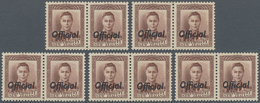 Neuseeland - Dienstmarken: 1938, KGVI 1½d. Purple-brown With Opt. ‚Official‘ In A Lot With Five Hori - Dienstmarken