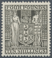 Neuseeland - Stempelmarken: 1931 'Coat Of Arms' Postal Fiscal Stamp £4 10s. Deep Olive-green, Mint N - Fiscaux-postaux