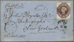 Neuseeland - Besonderheiten: 1855 Envelope To New Zealand, Franked With 1847-54 Embossed 6d Dull Lil - Sonstige & Ohne Zuordnung