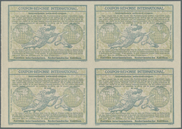 Niederländische Antillen: Design "Madrid" 1920 International Reply Coupon As Block Of Four 30 Cent N - Niederländische Antillen, Curaçao, Aruba