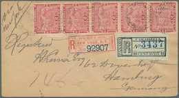 Panama: 1900, 2 C. Rose, A Vertical Strip-5 Tied Duplex "AGENCIA POSTAL NACIONAL 24 MAR 1900" And Re - Panama