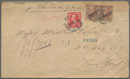 Puerto Rico: 1900, Letter With Violet "registered" Mark From SAN JUAN Franked With 2 C. And Two Piec - Puerto Rico