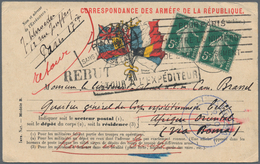 Ruanda-Urundi - Belgische Besetzung Deutsch-Ostafrika: 1917, INCOMING MAIL, France, Horizontal Pair - Briefe U. Dokumente