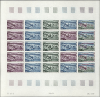 St. Pierre Und Miquelon: 1969. Complete Airmail Set (2 Values) In 2 Color Proof Sheets Of 25 Showing - Sonstige & Ohne Zuordnung