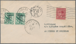 St. Pierre Und Miquelon - Portomarken: 1942, Overprint Issue 50 C. Green, Horiozontal Pair Tied By C - Portomarken