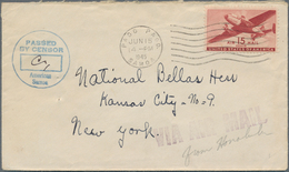 Samoa: 1945, USA, 15 C Brown Carmine Airmail Stamp, Single Franking On Airmail Cover With Machine Ca - Samoa