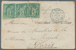 Senegal: 1880. Envelope (small Stains) Addressed To France Bearing French General Colonies 'Type Sag - Sonstige & Ohne Zuordnung