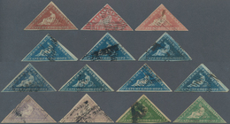 Kap Der Guten Hoffnung: 1853-64, Set Of 14 Used 'Triangles' Of All Values Up To 1s., From Early Prin - Kap Der Guten Hoffnung (1853-1904)