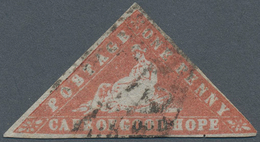 Kap Der Guten Hoffnung: 1861 "Wood-block" 1d. Brick-red On Laid Paper, Used And Cancelled By Small " - Cape Of Good Hope (1853-1904)