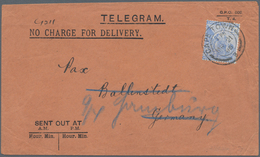 Kap Der Guten Hoffnung: 1906,orange Telegram Delivery Envelope Used As Form W. CGH 2 1/2d Ultra Tied - Kap Der Guten Hoffnung (1853-1904)