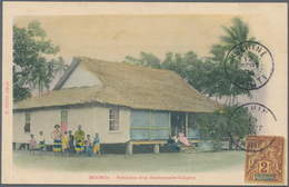 Tahiti: 1904. Picture Post Card Of 'Native Dwelling, Moorea' Addressed To France Bearing Oceanie Yve - Tahiti