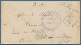 Tahiti: 1919. Stampless Military Mail Envelope (minimal Toned,stains) Cancelled By Papeete Tahiti Da - Tahiti