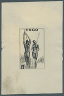 Togo: 1942/1944, Definitives "Views Of Togo", Design "Togolese At Millet Processing", Group Of Seven - Other & Unclassified