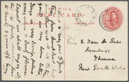 Tonga: 1912, Picture Stationery Card 1 D Red (b/s Palace And Chapel, Nukualofa) Sent From "NUKUALOFA - Tonga (...-1970)