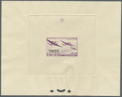 Tunesien: 1945, NOT ISSUED AIRMAIL STAMP, 1.50fr. + 3.50fr. Violet, France 1942 Airmail With Overpri - Covers & Documents