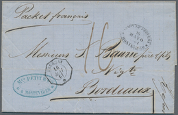 Uruguay: 1861, Entire Folded Letter W. Oval "ADMON DE CORREOS / MONTEVIDEO / 16 MAYO 1861" To Bordea - Uruguay