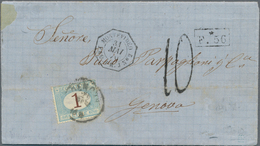 Uruguay: 1870, Unpaid Lettersheet With Complete Message Dated "Montevideo 30 May 1870" To Genova/Ita - Uruguay
