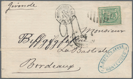 Uruguay: 1874, 10 C. Green Tied Mute Cancel To Folded Envelope Endorsed "Gironde" W. "MO(NTEVIDEO) 1 - Uruguay