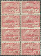 Uruguay: 1939/1944, Airmails ‚airplane Over Bullock Carriage‘ Complete Set Of 13 In Blocks Of Eight, - Uruguay