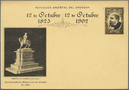 Uruguay - Ganzsachen: 1902, NOT LISTED Stationery Card "12 De Ocrubre 1825-1902" With Illustation "S - Uruguay